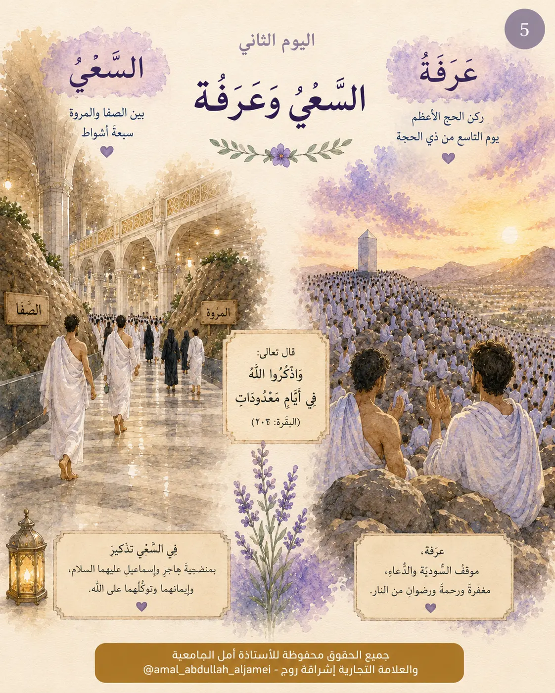 اليومُ الثّاني · السّعيُ وعرفة